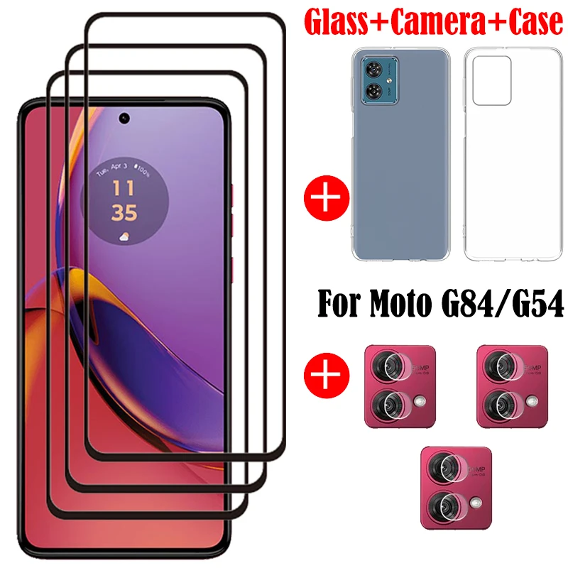 

Для Moto G84 стекло Motorola Moto G84 закаленное стекло полное клеевое покрытие Защита экрана для Motorola Moto G54 пленка для камеры