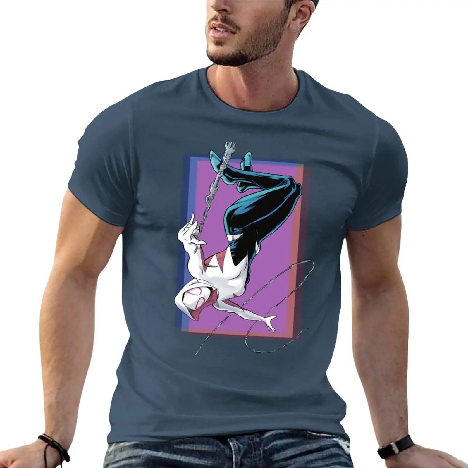 

Spider.Gwen T-Shirt boys animal print shirt vintage clothes Aesthetic clothing anime t shirts for men cotton