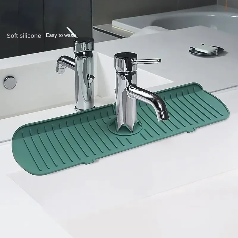 Sink Faucet Splash Guard Mat Silicone Kitchen Faucet Splash Pad Sponge Drain Pad Countertop Protector for Bath Kitchen Gadgets sink splashproof pad,sink splash guard,kitchen bathroom mat