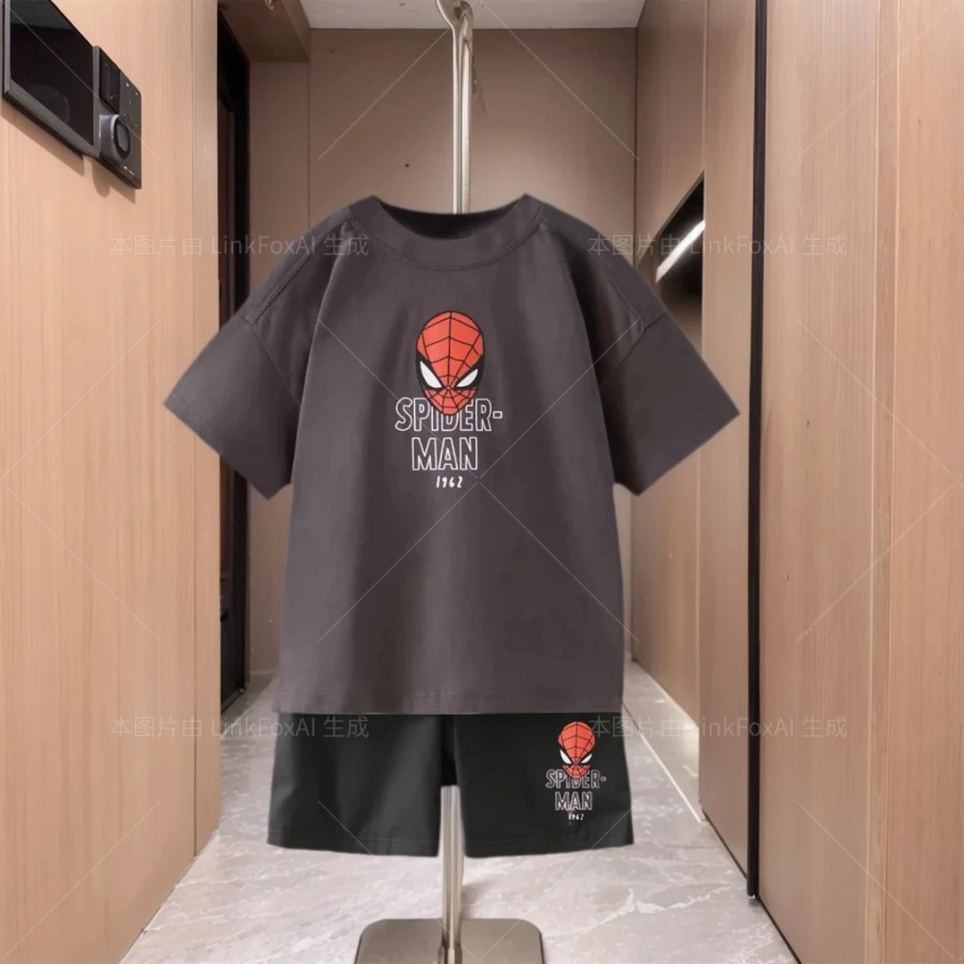 Description Picture 5 of itemBoy Anime Spiderman Summer New Style Children's Clothing Set Boys' T-shirt Shorts Two-piece Set Iconic Brand Kids Casual Sports Set