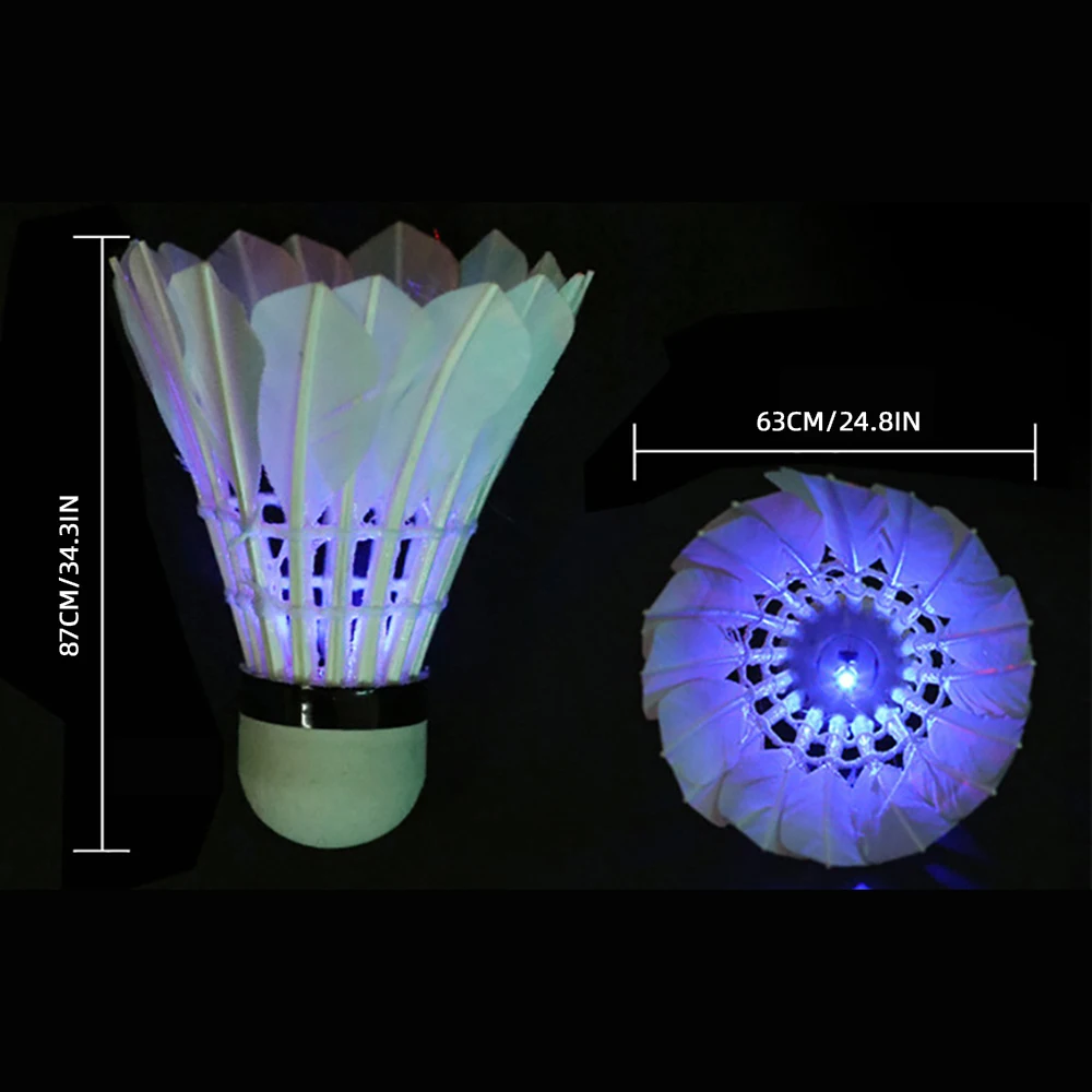 Lighting Badminton Head LED Luminous Colorful Goose Feather Shuttlecock Outdoor Sports Entertainment Night Training Ball 4/8Pcs badminton shuttlecock badminton ball feather shuttlecock