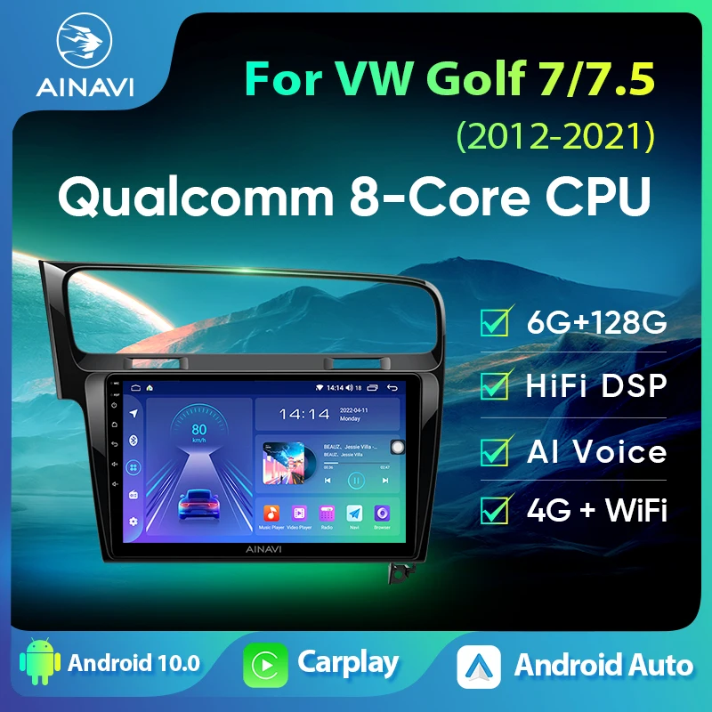 Für Volkswagen VW Golf 7 MK7 GTI 2011 2021 Auto Radio Carplay HD