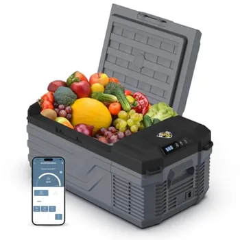 12 Volt Car Refrigerator, 16 Quart Electric Cooler, Portable Car Fridge for Outdoor Camping Travel, 12V/24V DC 110240 Volt AC R 1