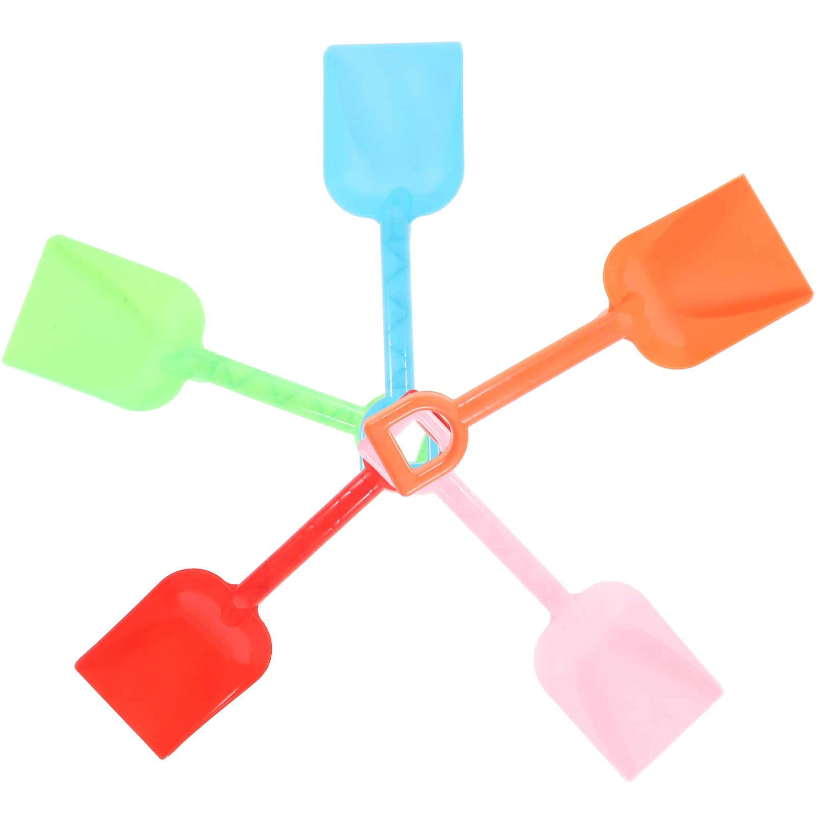 5Pcs Sand Beach Toys Kids Plastic Digging Set Spade Sandbox Scoop Outdoor Summer Play Dig Bucket Snow Shovels Toys(Random Color) 5