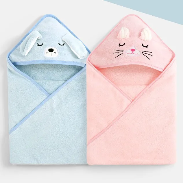 PANGDUBE Asciugamano da bagno per bambini con cappuccio, in velluto corallo, morbido e ad assorbimento rapido, per neonati e bambini, idea regalo - immagine 2