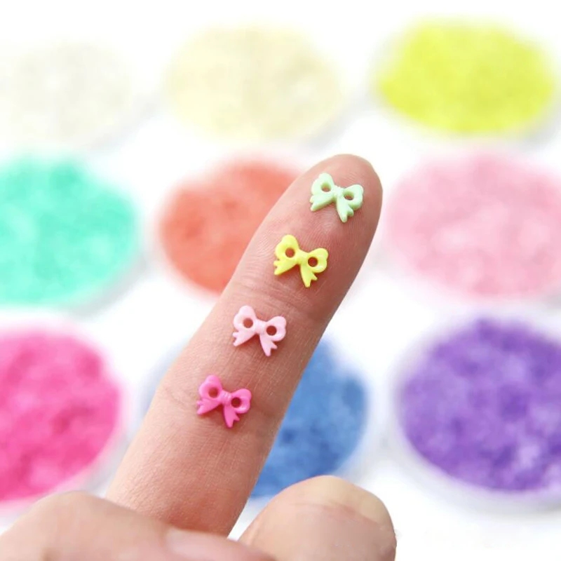 6mm*8mm Small Resin Bowknot Clothing Buttons Sewing Accessories Decorate Crafts Mini 2 Holes Flat Plastic Bjd Doll DIY Colorful |