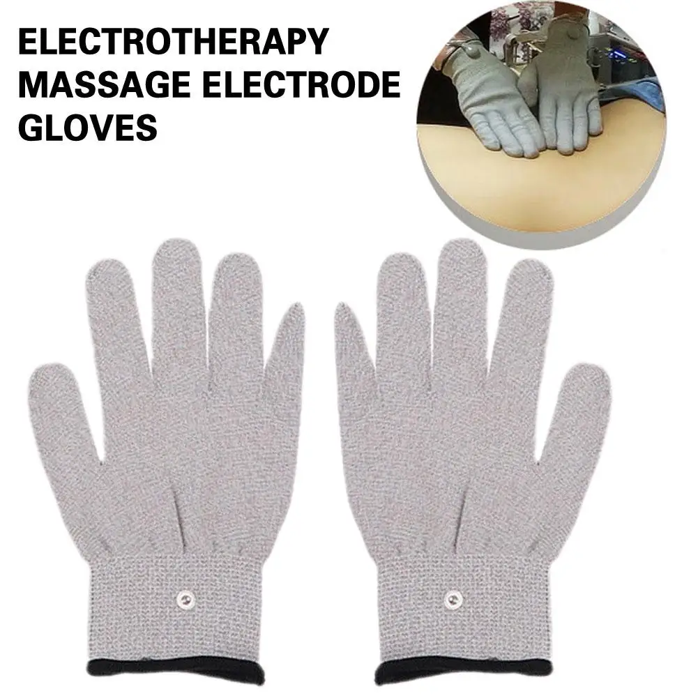 

1pair Conductive Silver Fiber Electrode Gloves Pads Electrotherapy Massage herapy Gloves for Phycical 4 Size H6H4