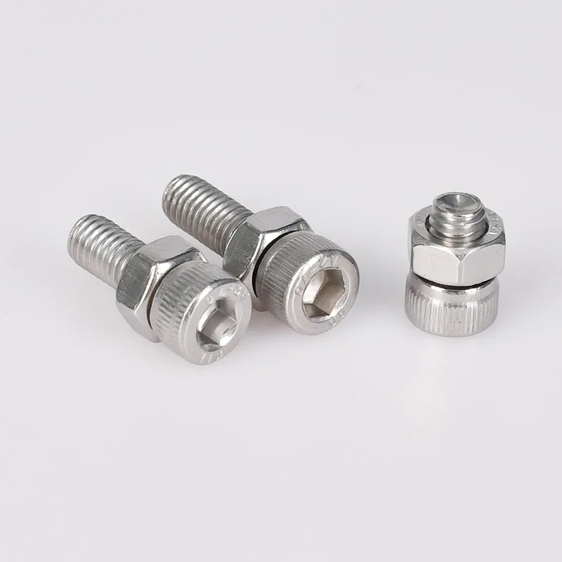 340pcs M3 Tornillos De Cabeza De Botón Hexagonal De Acero Inoxidable Juegos De Tuercas Y Pernos De Allen Soledad Juego De Tuercas