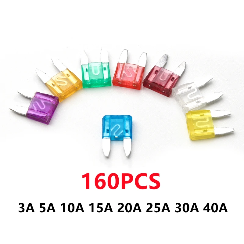 160PcsSmallSizeCarBladeFusesAssortmentSetAutoCarTruckFuse