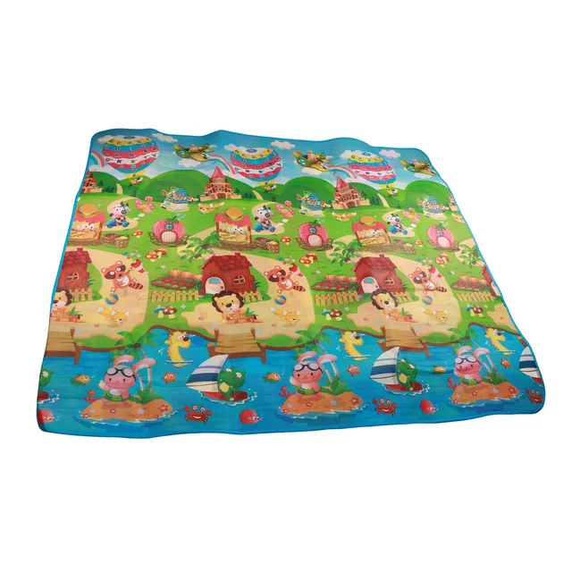 ZK20 Reversible Baby Crawling Mat Foldable Washable Farm Pattern Waterproof Large Baby Play Mat for Floor Infant 2