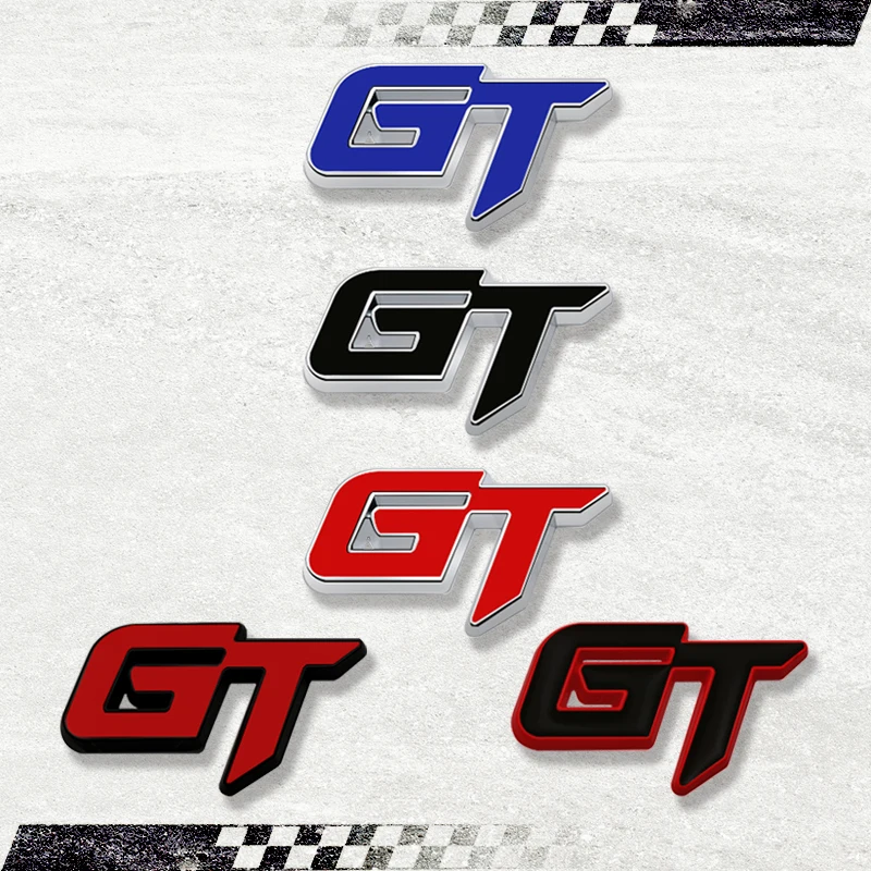 3D Car Sticker Gt Head Griglia Anteriore Badge Decalcomania In Metallo Emblema Per Volvo Xc90 Xc60 Kuga Fusion Focus Fiesta Seat Hyundai