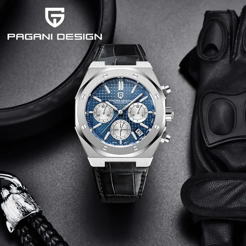 2022 New PAGANI DESIGN Men's Sports Quartz Watches Top Brand Stainless Steel 100M Waterproof Chronograph relogio masculino