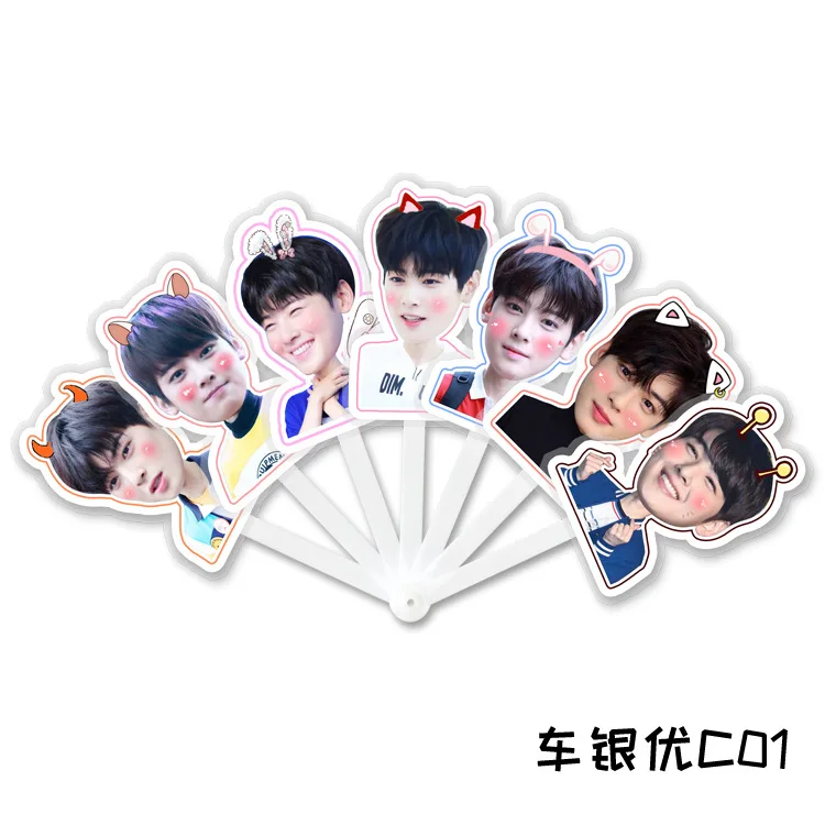 KPOP Cha EunWoo seven Веер Складной