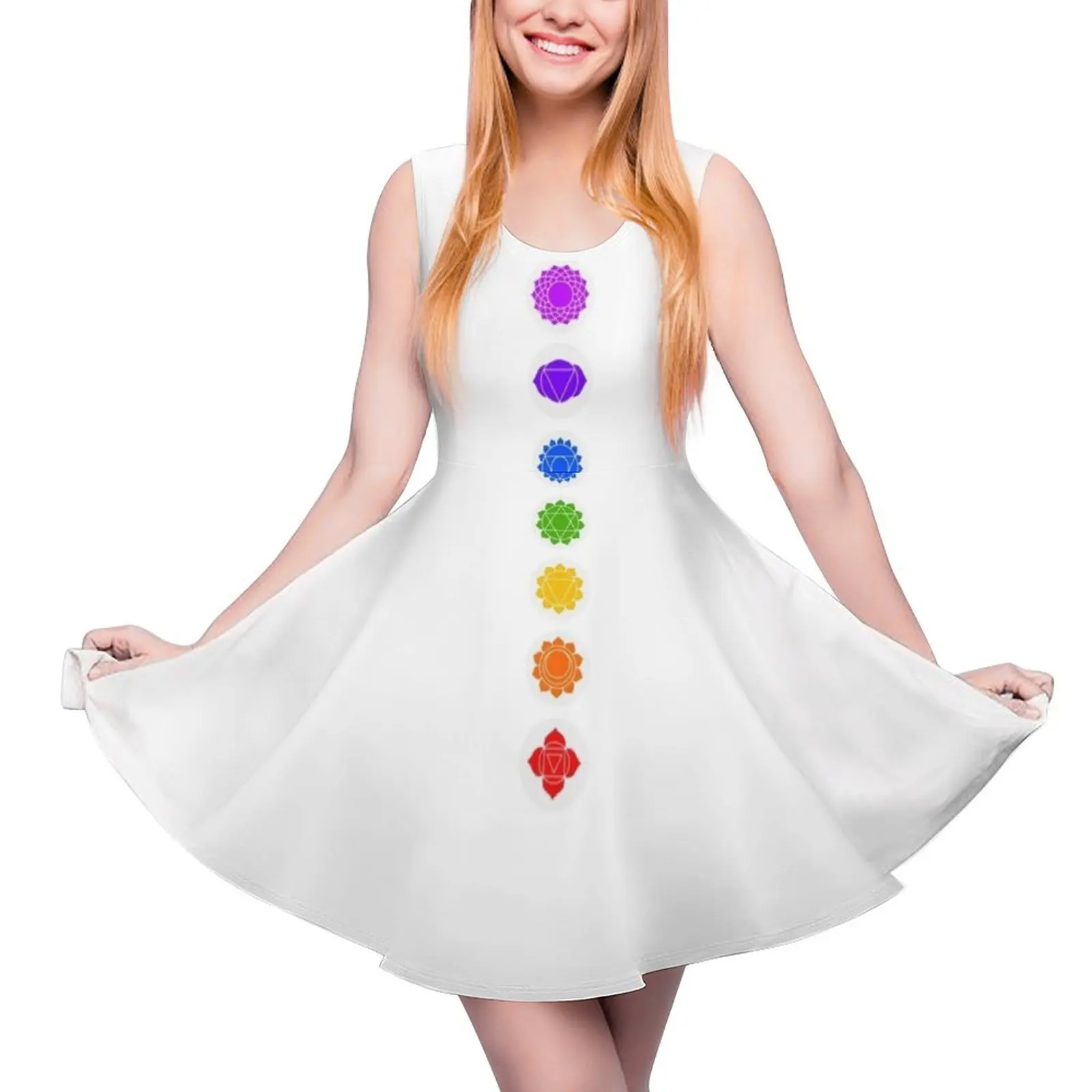 

Платье без рукавов с чакрами Reiki Seven, платья для женщин 2024, африканские платья для женщин 2024