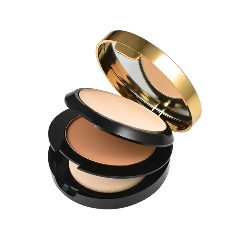 

Custom 3layers Oil Control Concealer Pressed Powder Long Lasting Waterproof Natural 8colors Face Makeup Cosmetic Bulk Makeup