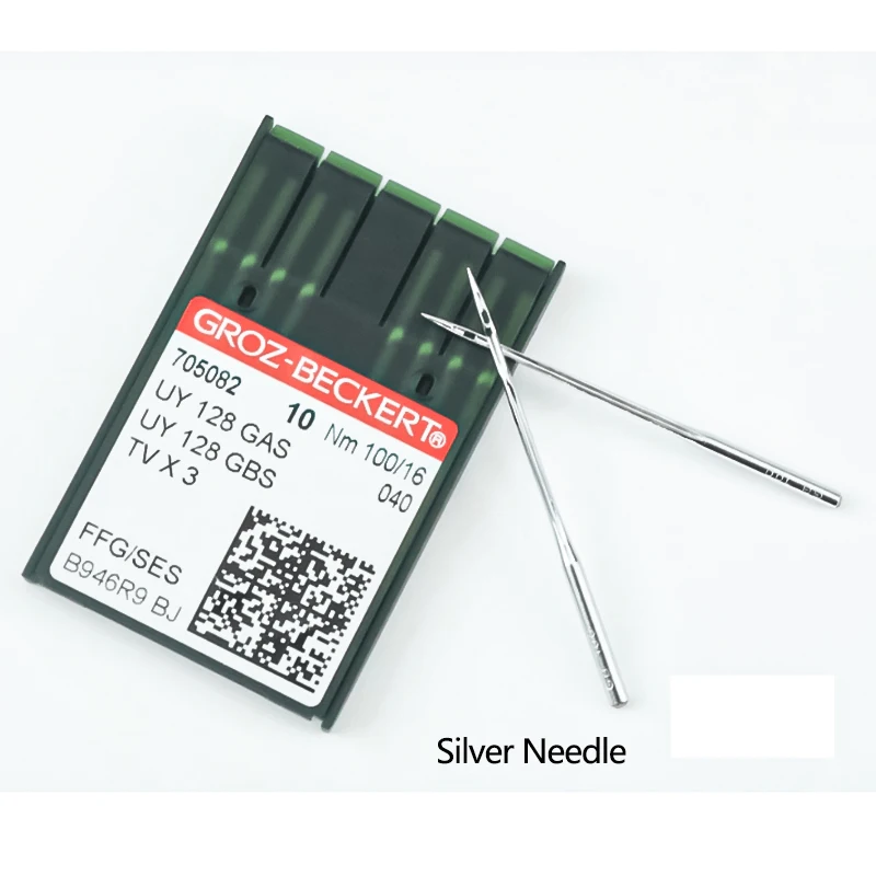 100 PCS 재봉틀 바늘 GROZ-BECKERT UY128 가스 3 바늘 5 스레드 기계 바늘 티타늄 도금 방지 과열