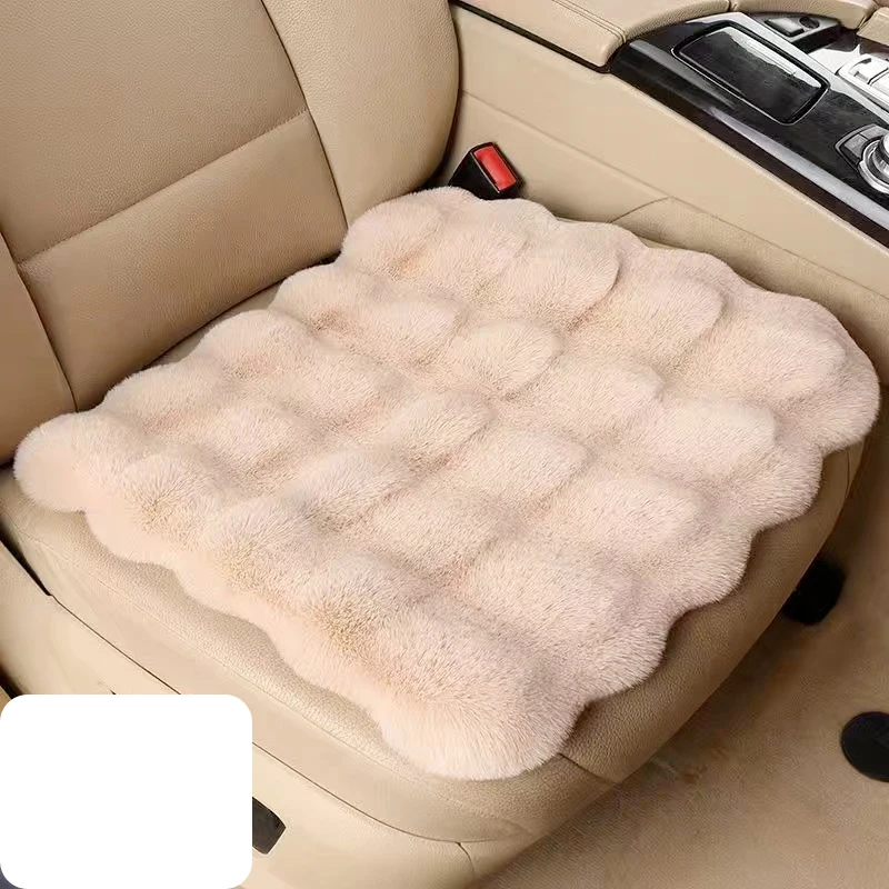 thumbnail image 1 of Cojín de asiento de coche de felpa, universal, cálido, para invierno, protector de silla de coche ultra suave, accesorios para el interior del coche, 1 of 5