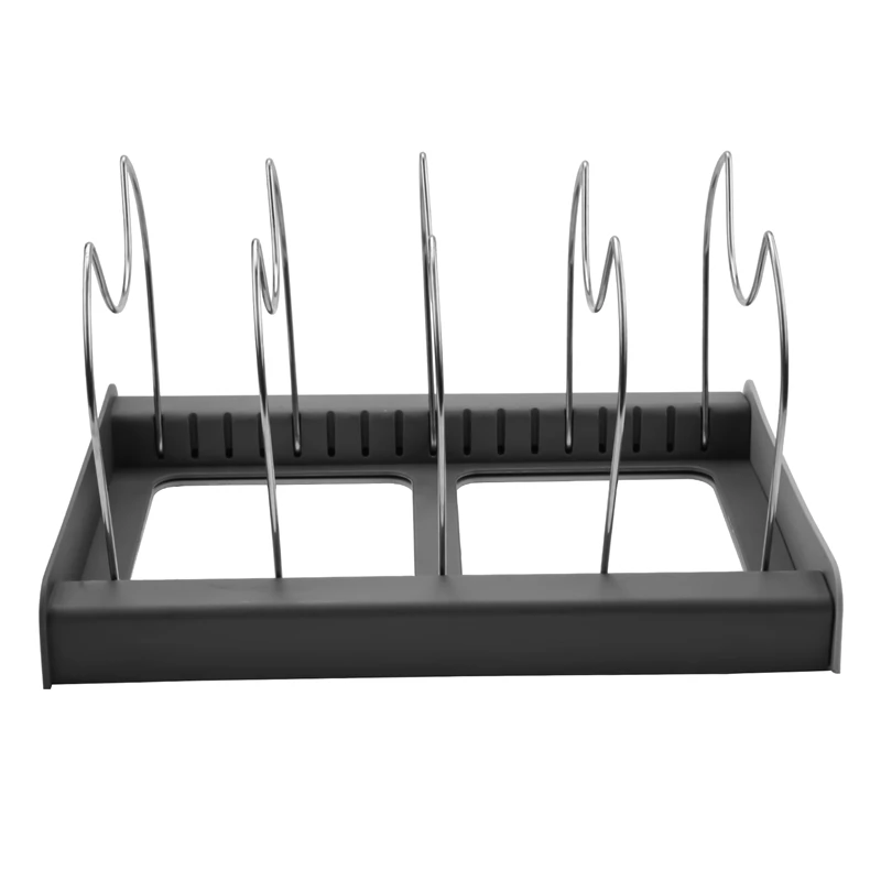 

7 Dividers Stainless Steel Kitchen Pot Lid Holder Expandable Pan Organizer Rack Drawer Type Adjustable Utensils Organize