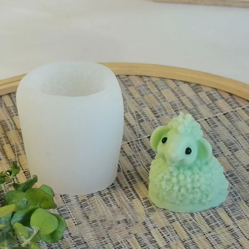Cute Shape Sheep Silicone Mold DIY Animal Candle Making Gypsum Resin Soap Mould Fondant Baking Tool Gift Accessories Handmade