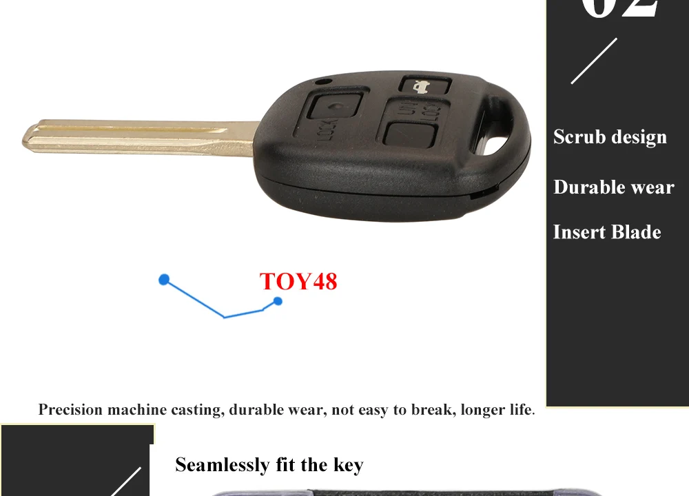Keyforkess per Lexus Fob P/N: 50171 ASK 433MHz 4D68 Chip telecomando testa chiave auto 3 pulsanti TOY48 sostituzione lama non tagliata - S9f7cb57e215e44c3b8e4c3e886932daal