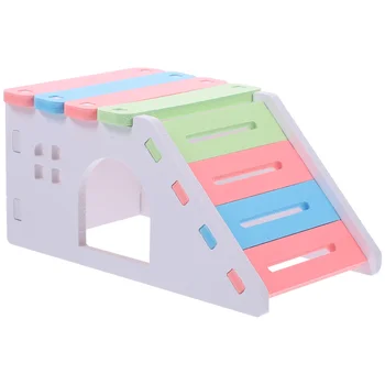 Hamster Cage House with Ladder Playground PVC Cage Gerbil Habitat Small Animal Hideout for Platform