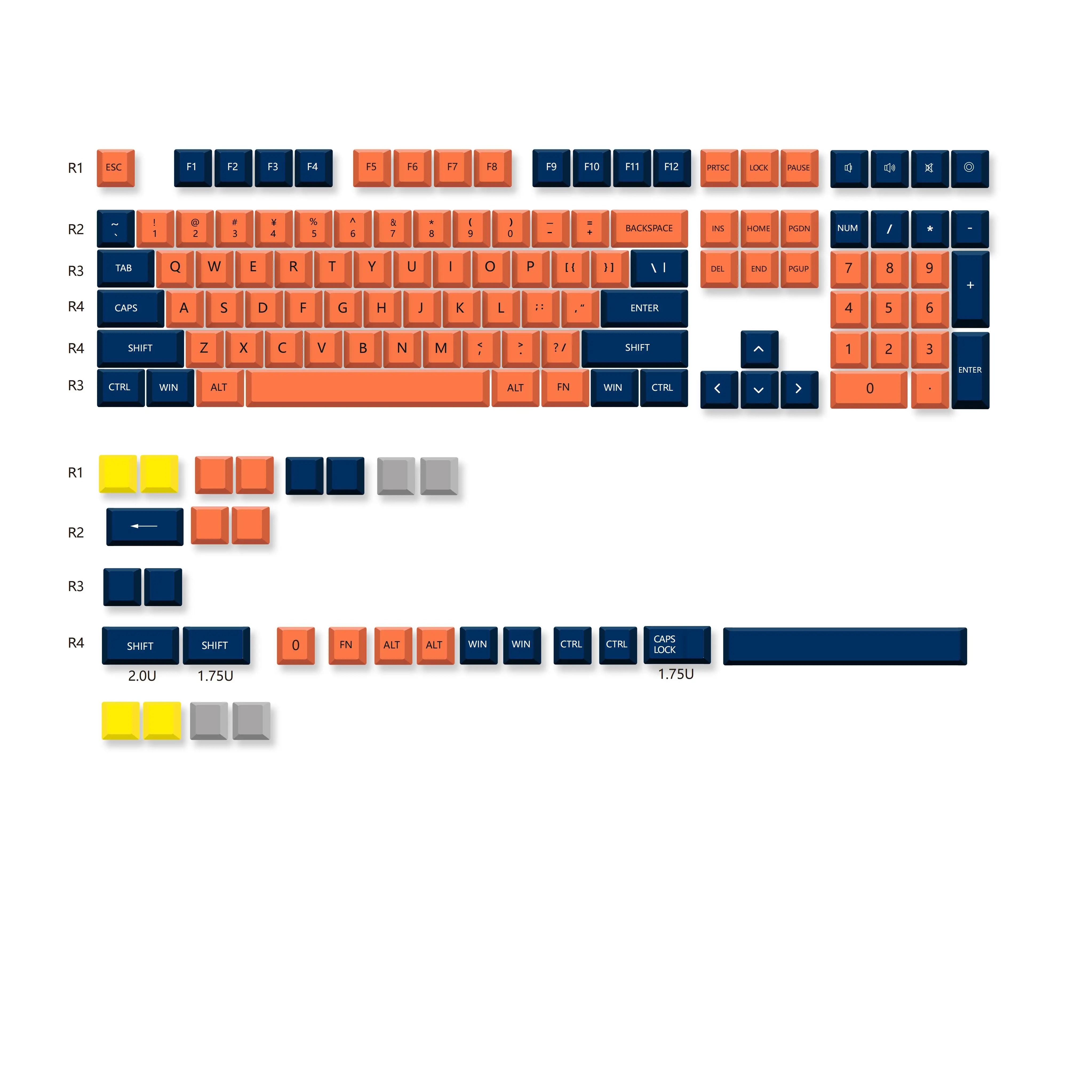 137 Keys XDA PBT Keycaps Dye Sublimation Personalized Blue English