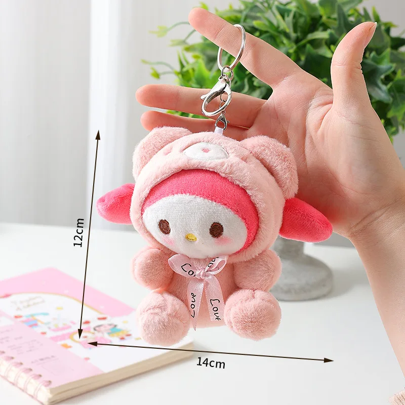 Sanrio Plush Toy Kawali Hello Kitty Kuromi My Melody Soft Stuffed Keychain Cinnamoroll Bag Pendant Stuffed Doll Girl Kid Gift plush toy