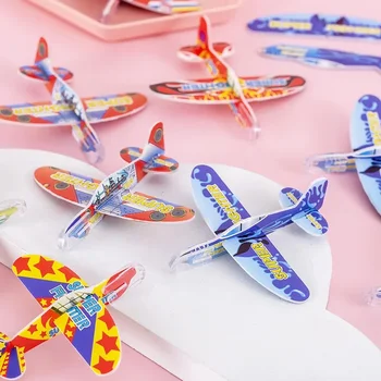 10Pcs Mini DIY Hand Throw Flying Glider Planes Foam Airplane Game Toys for Kids Birthday Party Favors Baby Shower Fillers Gift 2
