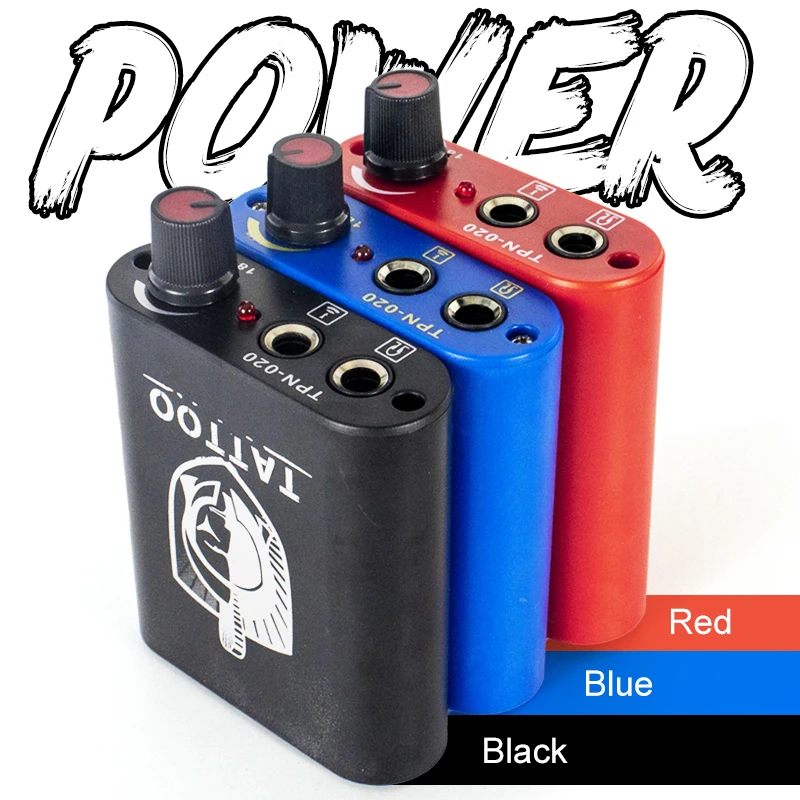

Mini Tattoo Power Supply 1pcs Professional Black/Red/Blue Power Supply for Rotary Tattoo Machine Gun Tattoo Tool