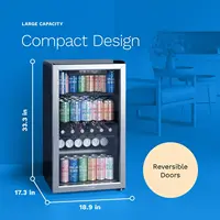 Beverage Refrigerator and Cooler - 120 Can Mini Fridge with Glass Door for Soda Beer or Wine - Small Drink Dispenser Machine for 2