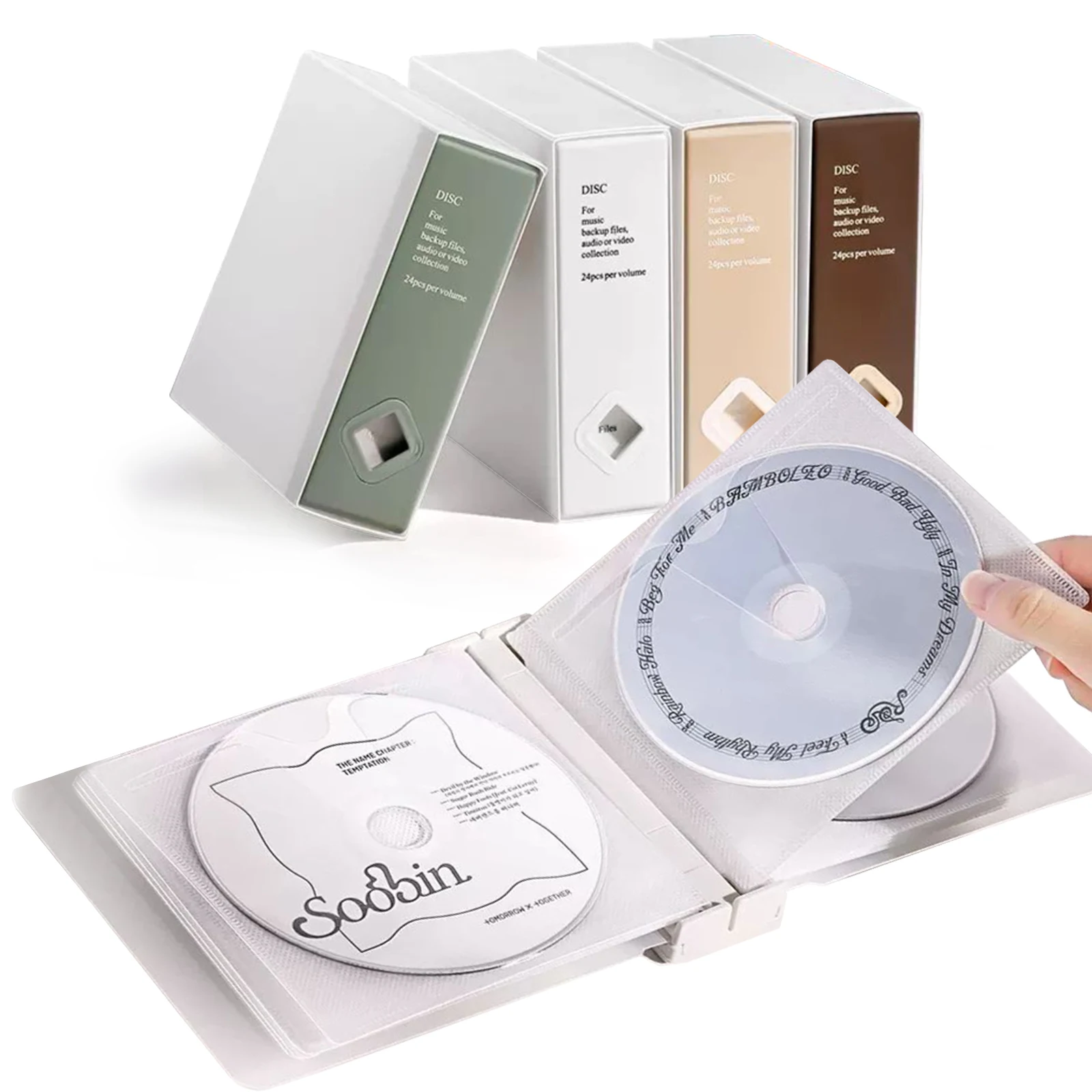4 Color 24CD Box Large Capacity CD DVD Case Sleeves Storage CD Finishing Box Holder Disc Package Game Album Organize cd dvd storage bag,cd dvd storage case