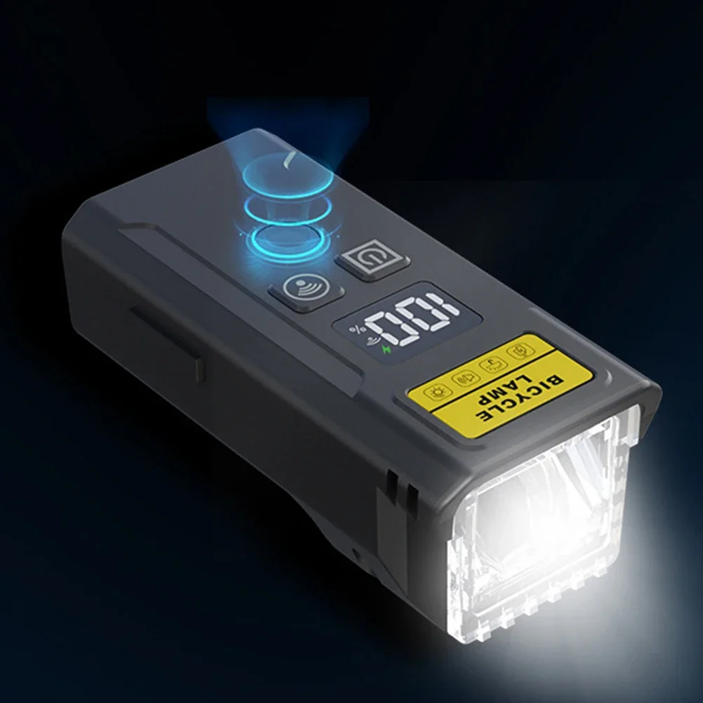 1/2 Sets Bicycle Front Lamp with Horn Smart Light Sensor Bike Handlebar Flashlight Remote Control Headlight Bicycle Accessories