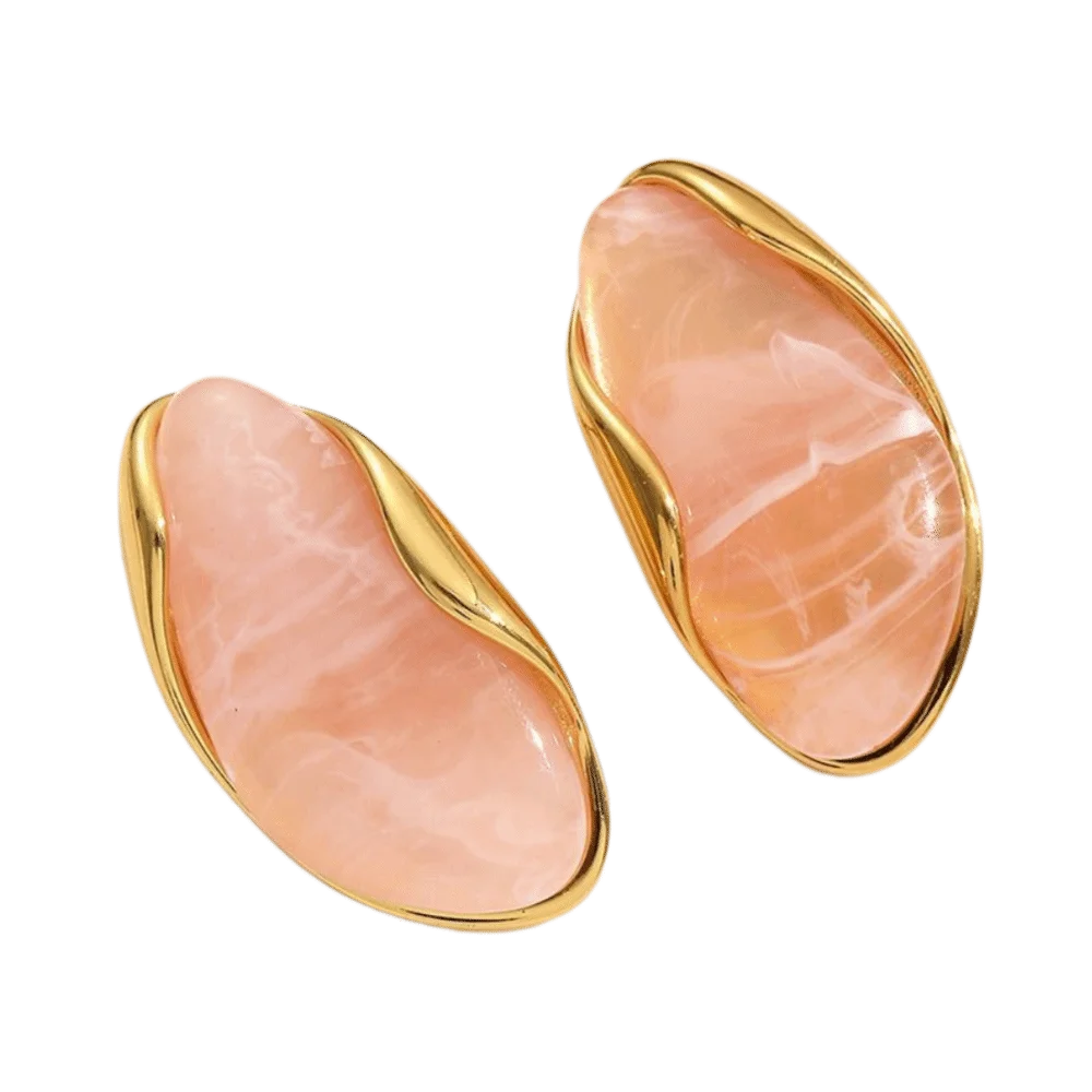 Stainless Steel Resin Amber Earrings Translucent Lightweight Chunky Hoop Earrings Hypoallergenic Drop Hoops Translucent