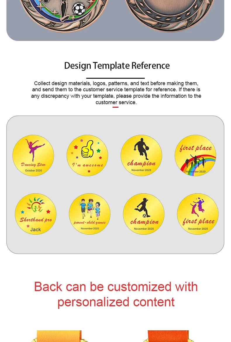 Description Picture 5 of itemSchool Sports Football Competition Medal Games Prizes Gold Silver Bronze Medals Trophy Commemorative Medal for Souvenir Gift