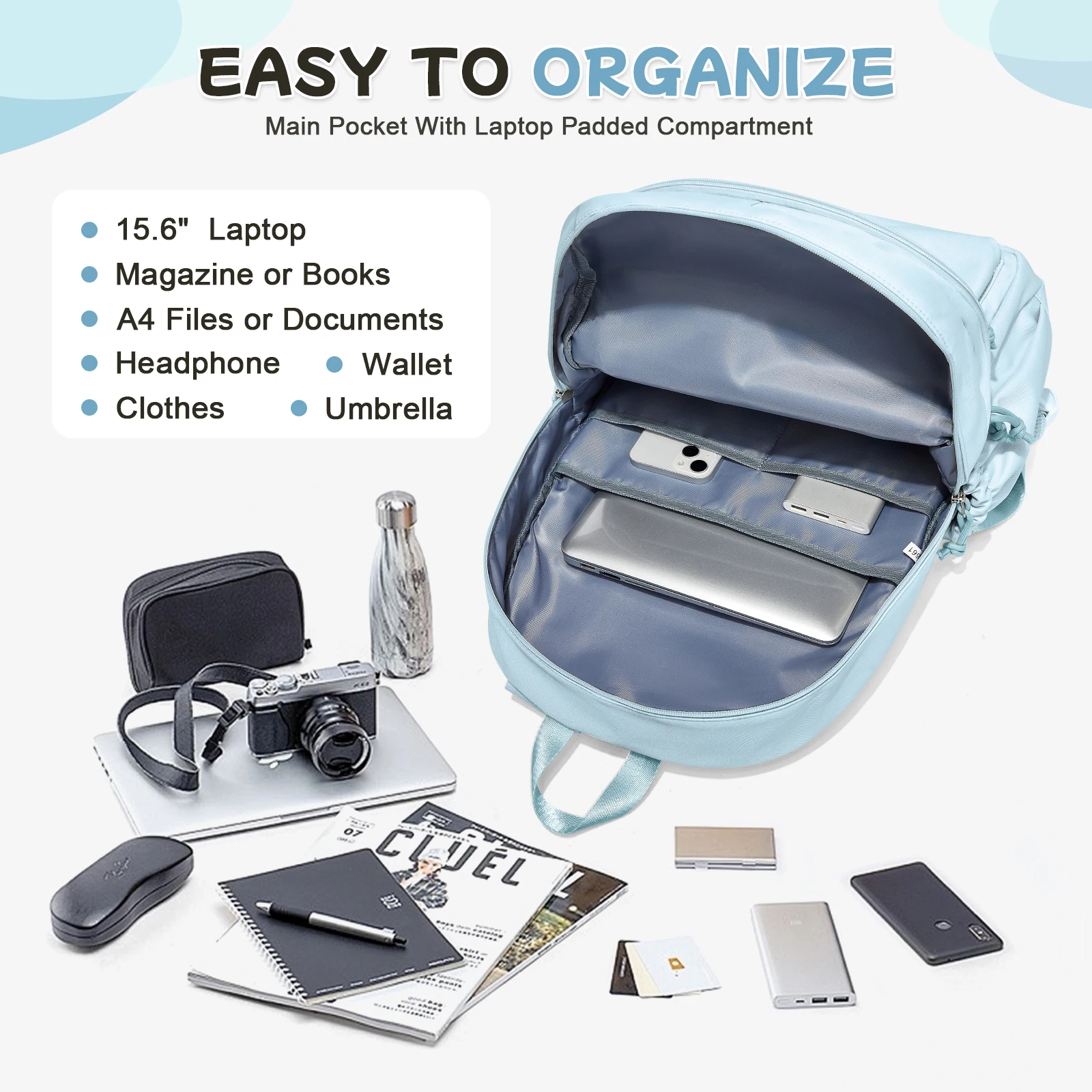 School Bag for Teen Girls - Laptop Backpacks 15.6 In College Cute Bookbag,Casual Schoolbag,Children's School Backpack Girl Boy