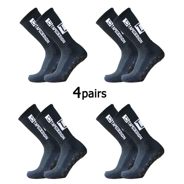 4Pairs/Lot 2024 New ANTI SLIP Tapedesign Football Socks Mid Calf Non-Slip Soccer Sport Cycling Sports Mens Sock EU38-45 2