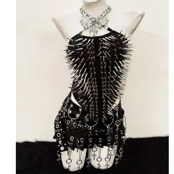 Spikey Halter Neck Bustier Top and Skirt 1