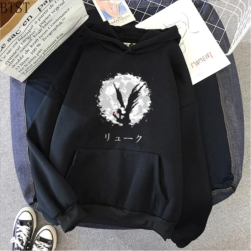 

Худи с рисунком аниме Death Note y2k, японский мультяшный стиль Харадзюку, пуловер, свитшот, модные мужские и женские топы на осень и зиму