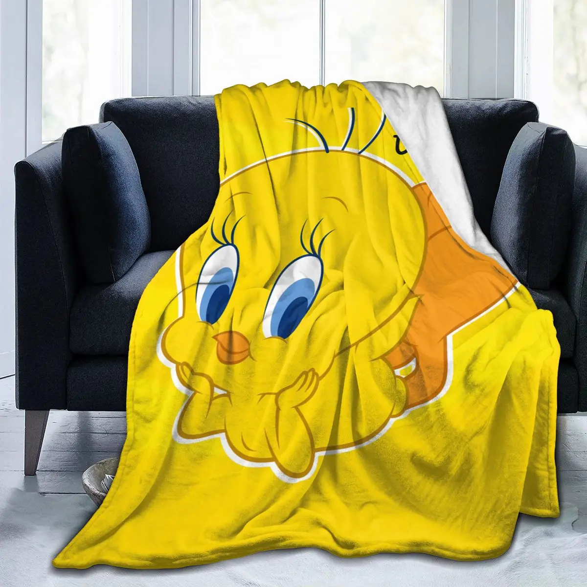 

Tweety Bird All Season Fleece Blanket Throw Ultra Soft Flannel Blanket Digital Printed Premium Fluffy Microfiber Fleece