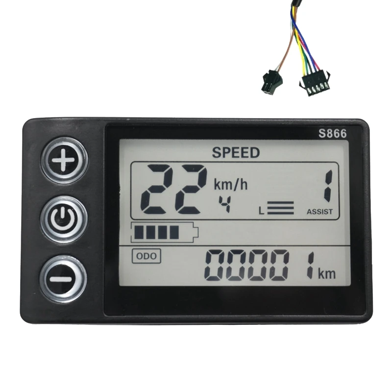 

Waterproof Electric Bike LCD Display LCD Display 24V-60V S866 For Electric E-Bike Scooter(SM Plug)
