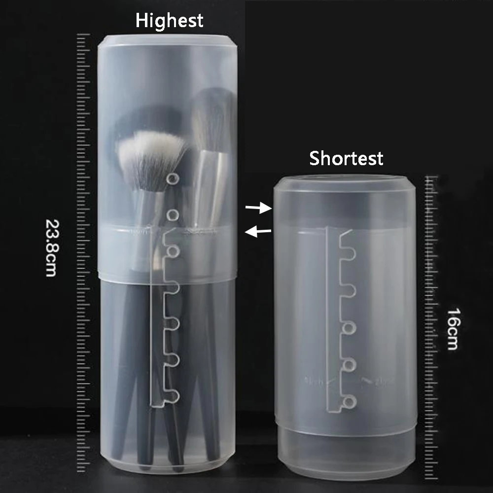 

Transparent Plastic Makeup Brush Holder Travel Cosmetic Case Organizer Bag Cup Storage Waterproof Dustproof Large Size for Women