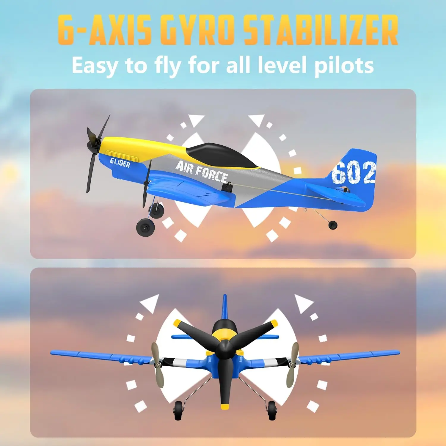 Planeur RC 2.4G 3CH EPP P51 Mustang - Temps de vol 20 min