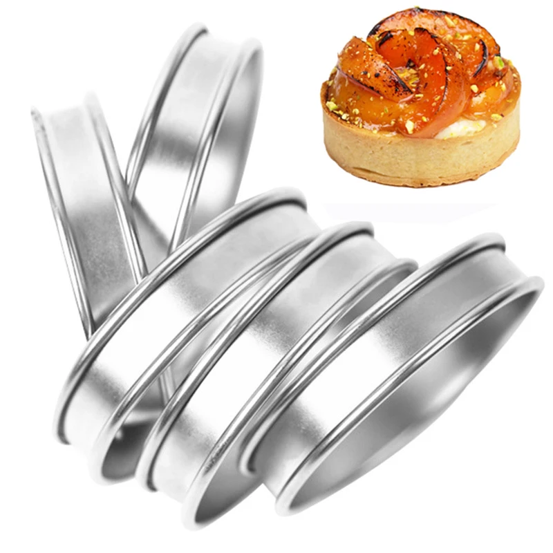 6 Pcs Cooking Round Cake Ring Mold Stainless Steel Muffin Tart Rings Metal  Molds Double Rolled Crumpet Circular Pastry - Baking & Pastry Tools -  AliExpress