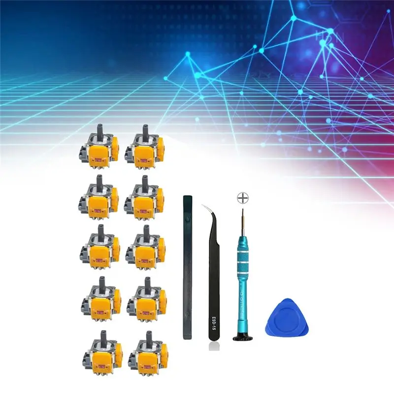AEE7-10PCS PS5 게임 콘솔용 스크루드라이버가 있는 홀 조이스틱 조이스틱 홀 전자기 조절식 조이스틱 수리 세트