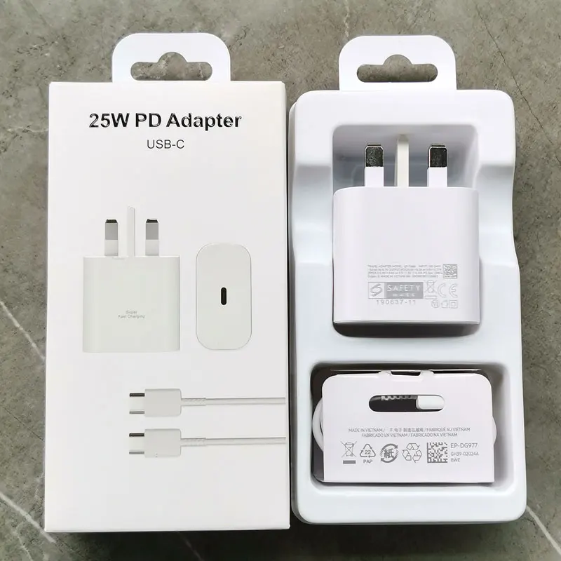 

A73 A72 A71 Charger 25W UK Super Fast Charge Adapter For Galaxy S20 S21 S22 S23 S24 Note 20 Ultra 10 Plus FE Z Flip Fold 5 4 3 2