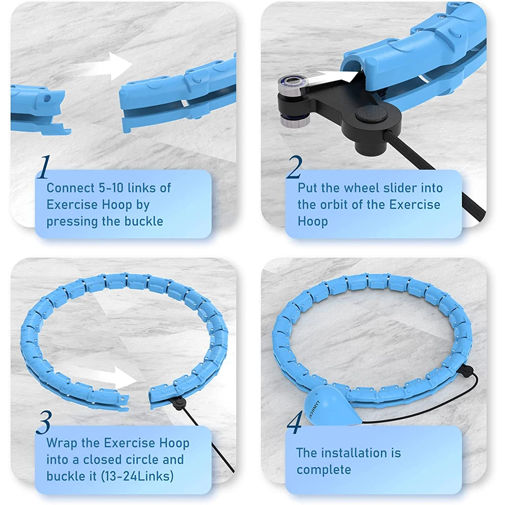 Smart Adjustable Sport Hoops Abdominal Thin Waist Exercise Detachable Hola Massage Fitness Hoop 24