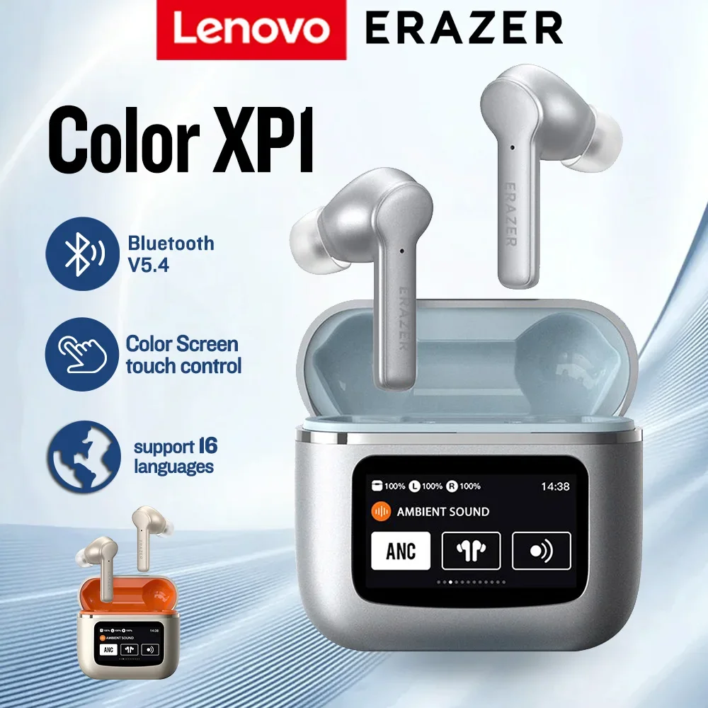 Original ERAZER XP1 Bluetooth Earphones LCD Intelligent Color Screen Wireless Headphones Touch Screen Global Language