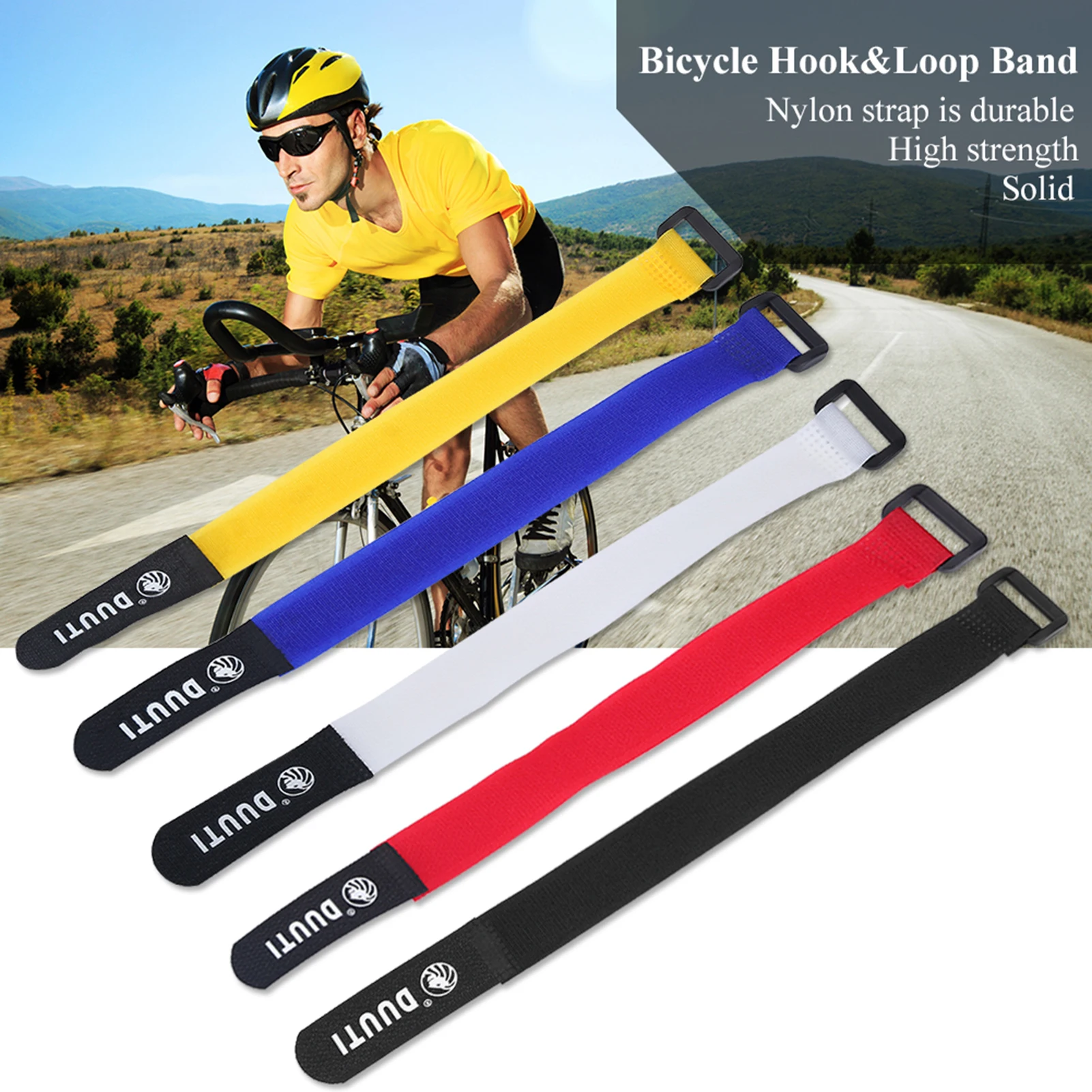 Sports Cycling Riding Adjustable Nylon Handlebar Tie Straps Set
