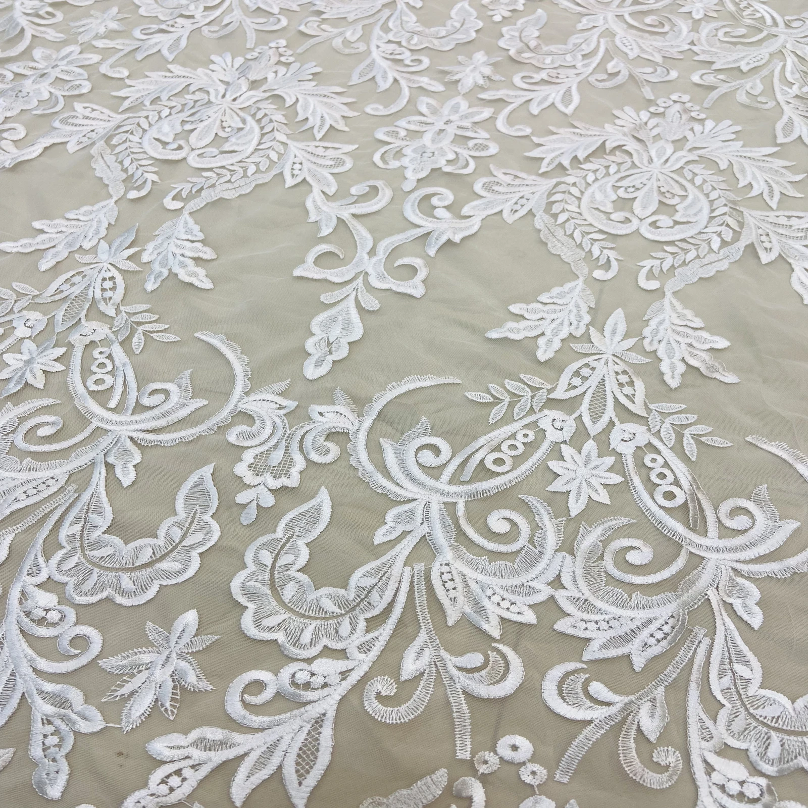 

New Private Custom Wedding Evening Dress Lace Fabric, Delicate Tulle Embroidered Tablecloth Curtain Decoration