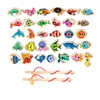 Wooden Fishing Game Cartoon Marine Life Cognition Fish Rod Magnetic Toys for Children Early Educational Parent-child Interactive 5